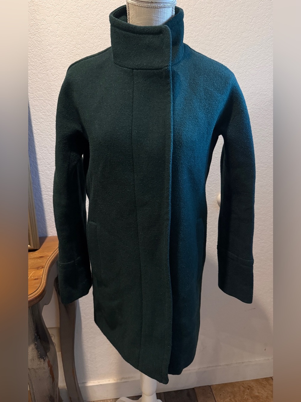 J.Crew Wool Blend Cocoon Coat Deep Forest Green Size 0